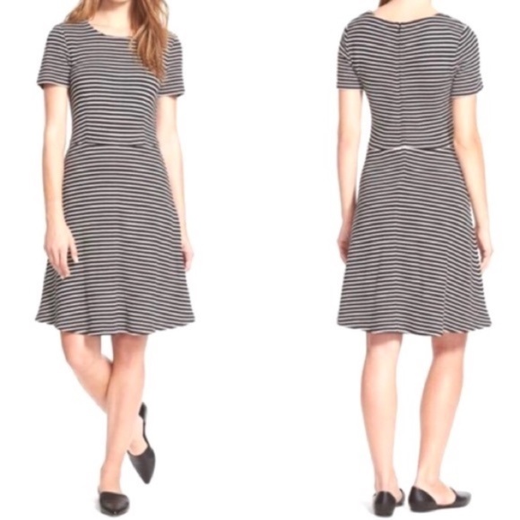 Madewell Gallerist black & white striped dress, M - Picture 2 of 8